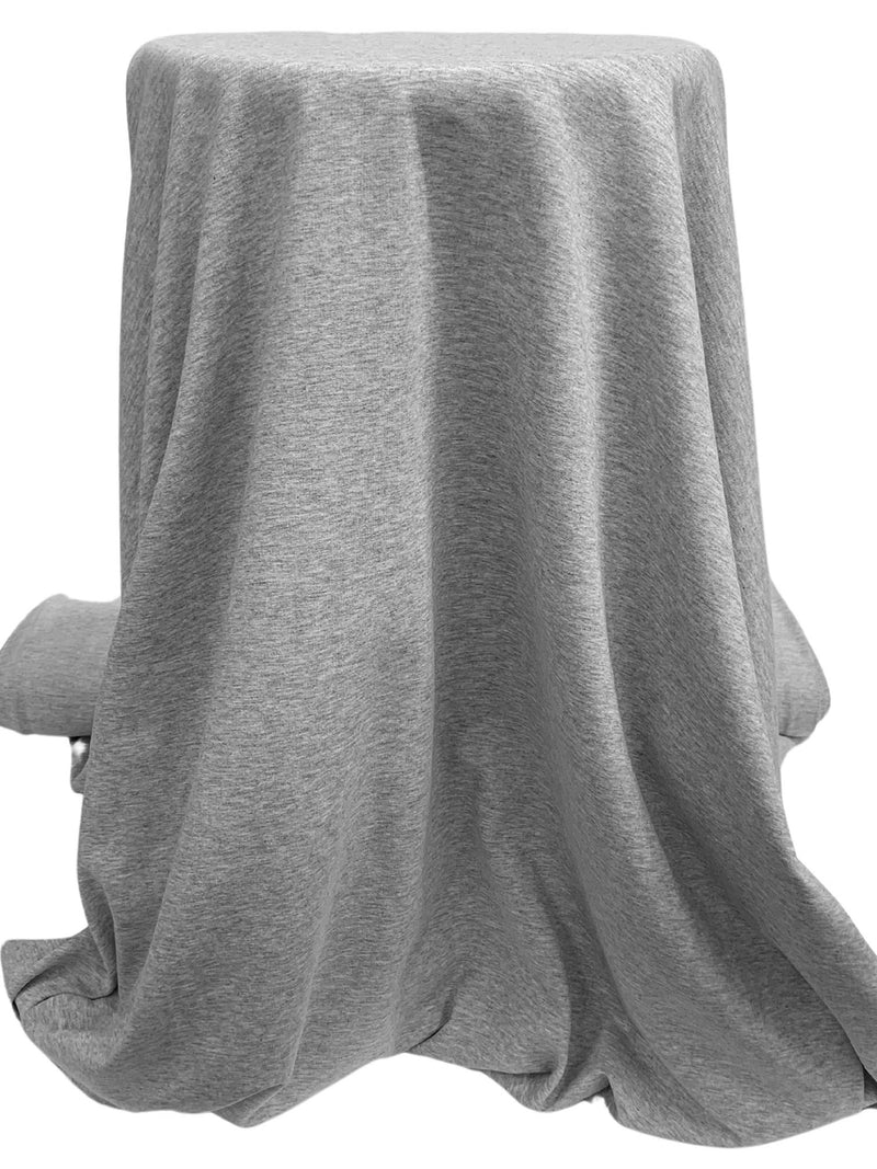 Light Heathered Gray Cotton/Polyester Sweatshirt Fleece 60W