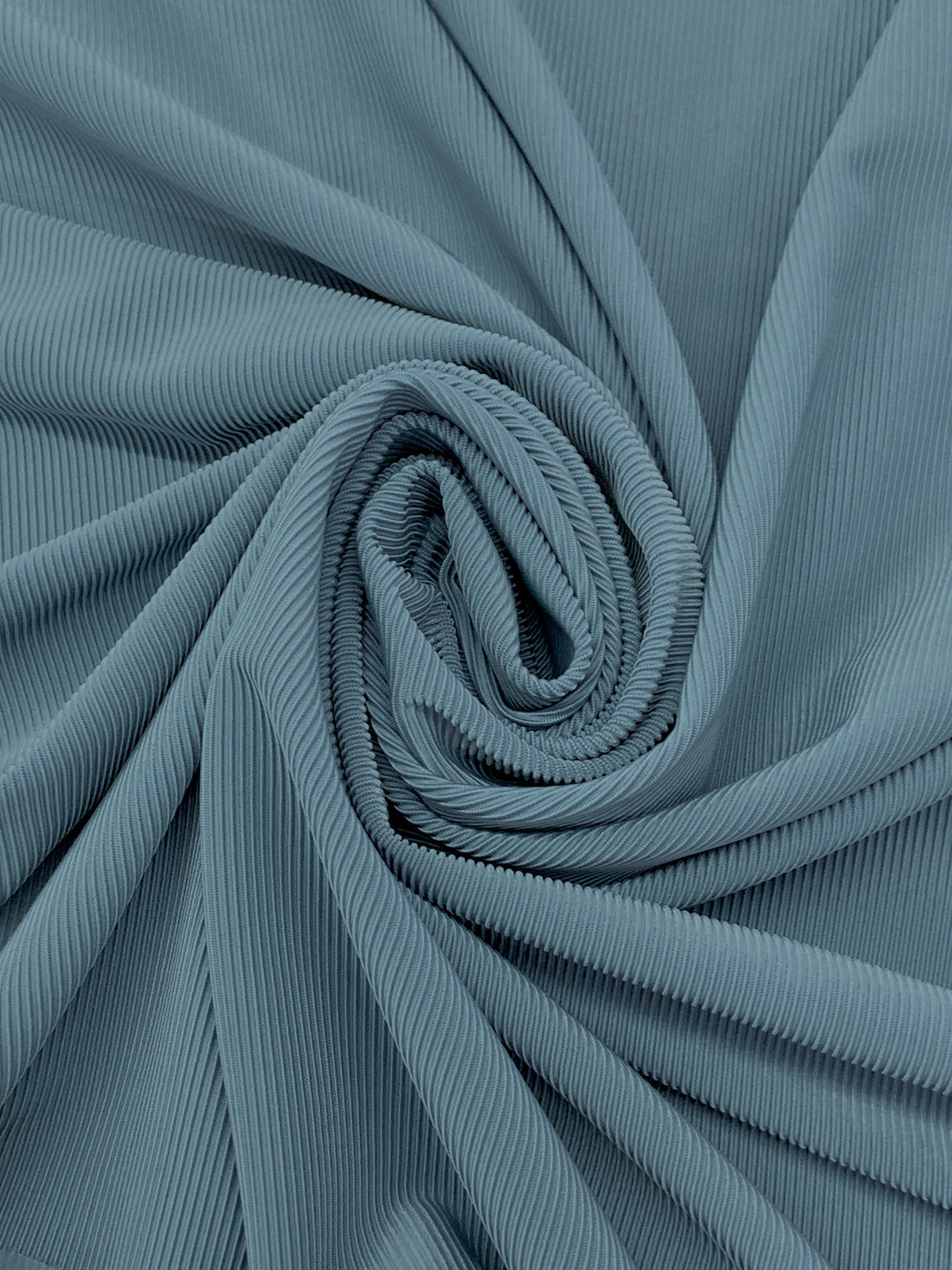 Moonstone Blue Polyester/Lycra 1x1 Fine Rib Knit - NY Designer - 58W