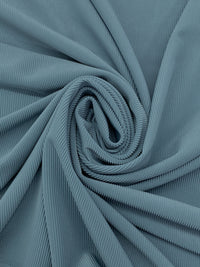 Moonstone Blue Polyester/Lycra 1x1 Fine Rib Knit - NY Designer - 58W