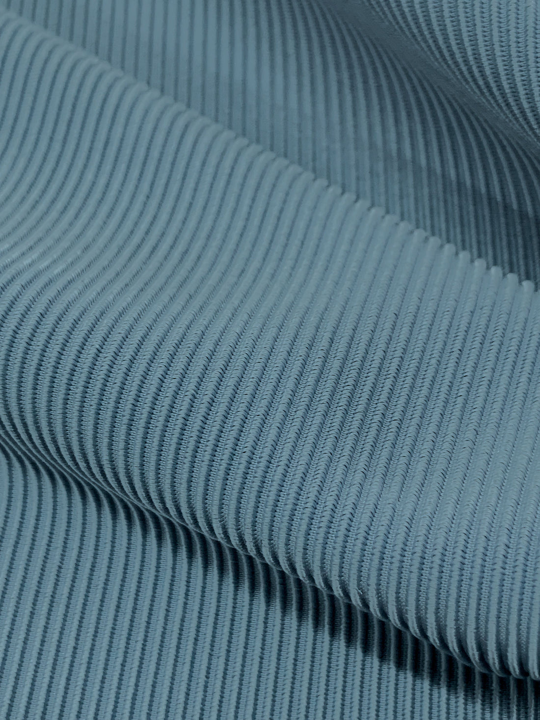 Moonstone Blue Polyester/Lycra 1x1 Fine Rib Knit - NY Designer - 58W