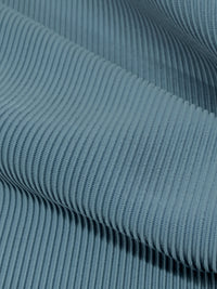 Moonstone Blue Polyester/Lycra 1x1 Fine Rib Knit - NY Designer - 58W