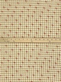 White Chocolate/Brown Sugar/Camel Polyester/Lycra Houndstooth Print Brushed Hacci Sweater Knit 60W
