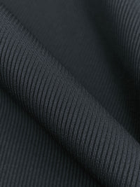 Deep Graphite Polyester/Lycra 1x1 Fine Rib Knit - NY Designer - 46W