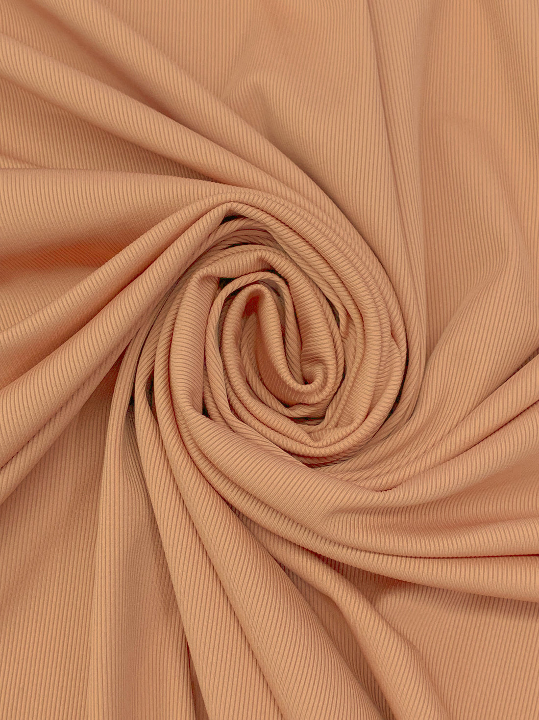 Peanut Brittle Polyester/Lycra 1x1 Fine Rib Knit - NY Designer - 46W