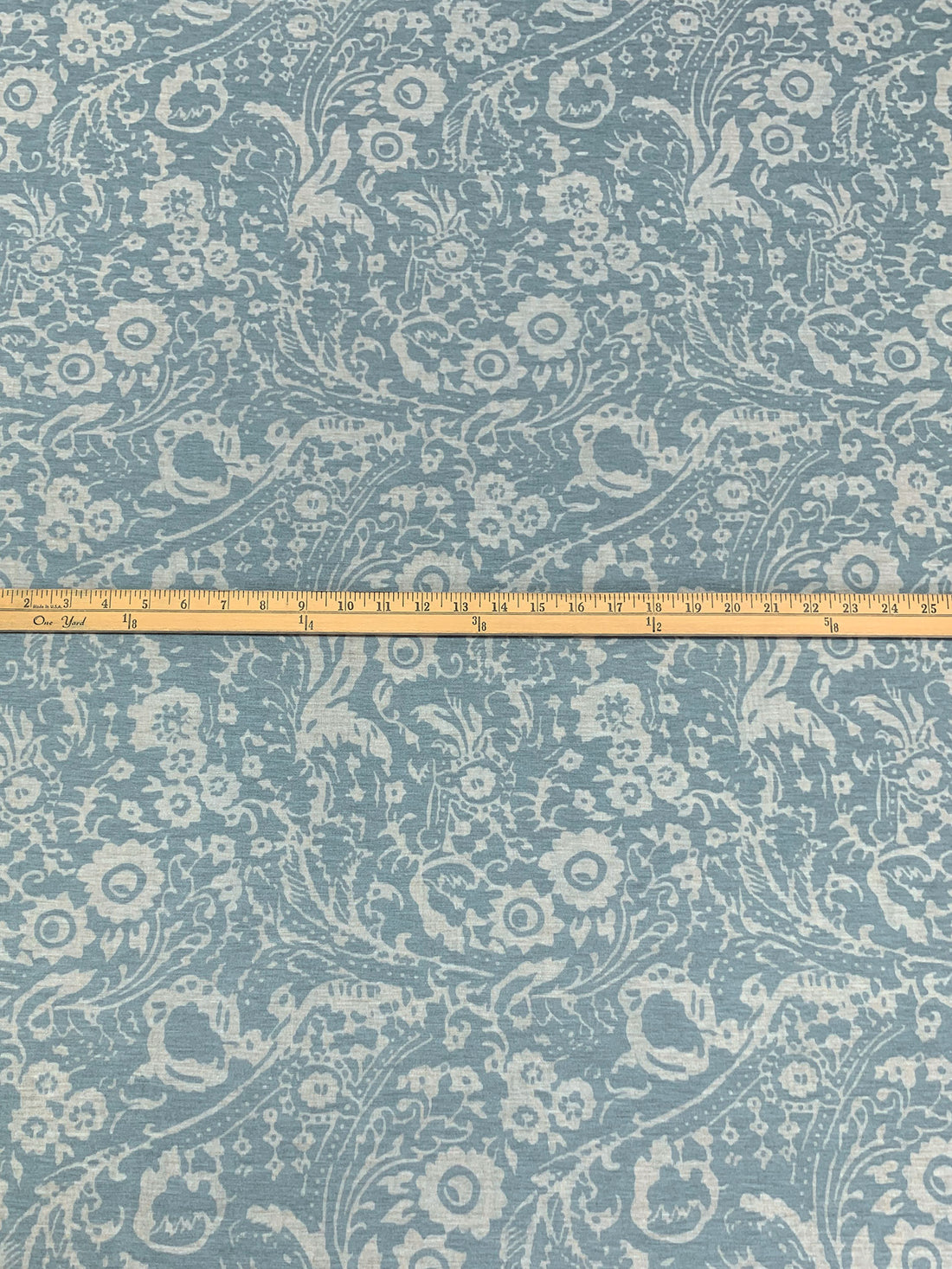 Light Slate Blue/Pale Gray 100% Polyester Abstract Floral Print Burnout Knit 58W