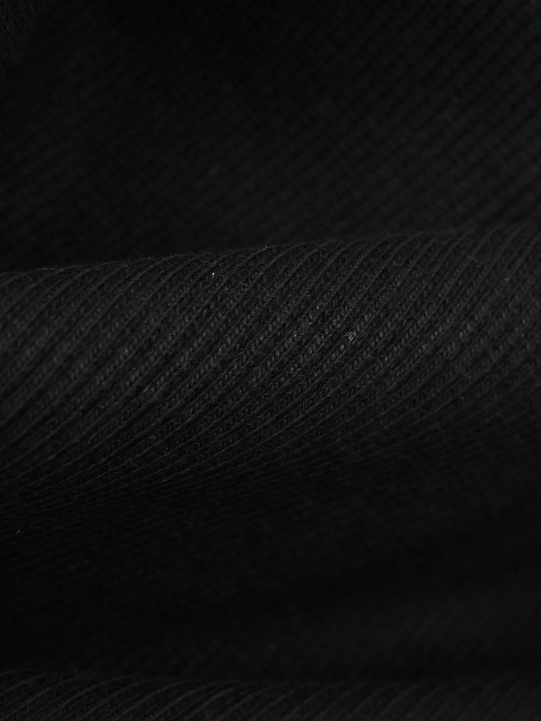 Cool Black Cotton/Lycra 1x1 Rib Knit - NY Designer - 40W