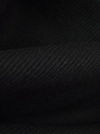 Cool Black Cotton/Lycra 1x1 Rib Knit - NY Designer - 40W