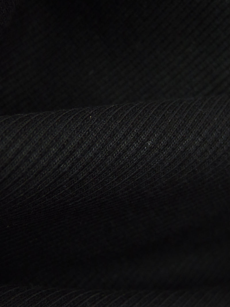Cool Black Cotton/Lycra 1x1 Rib Knit - NY Designer - 40W