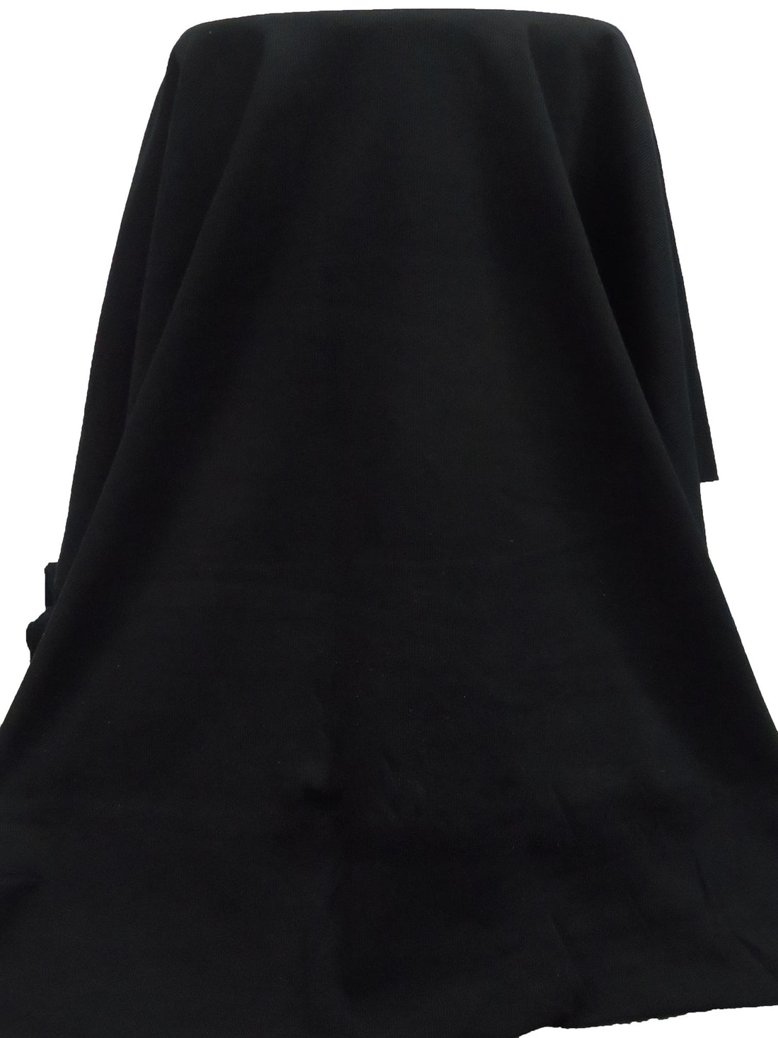 Cool Black Cotton/Lycra 1x1 Rib Knit - NY Designer - 40W