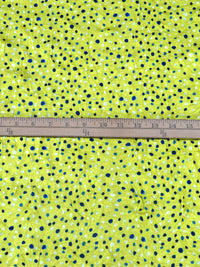 Lime/Dark Blue/White/Multi 100% Polyester Abstract Dots Print Crinkle Jersey Knit 56W