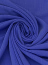 Cobalt Blue Polyester/Lycra Fine Crepe Suiting - Famous Dress Designer - 58W