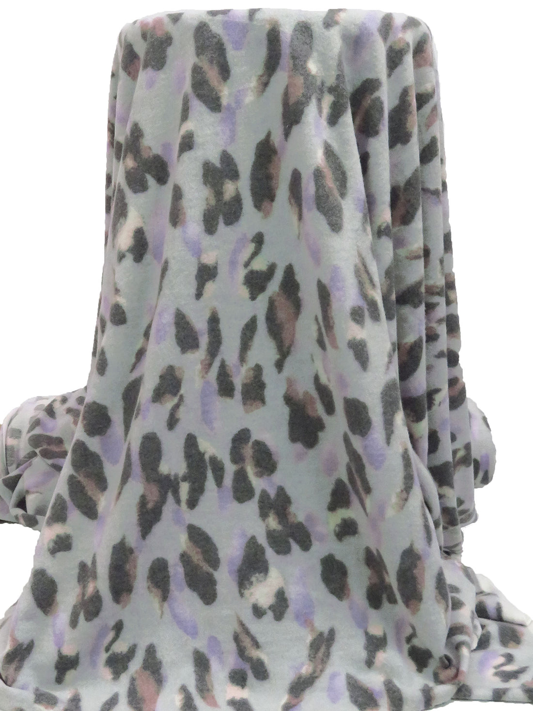 Charcoal Gray/Mauve Taupe/Lavender Purple/Multi 100% Polyester Abstract Animal Print Brushed Sweater Knit 58W
