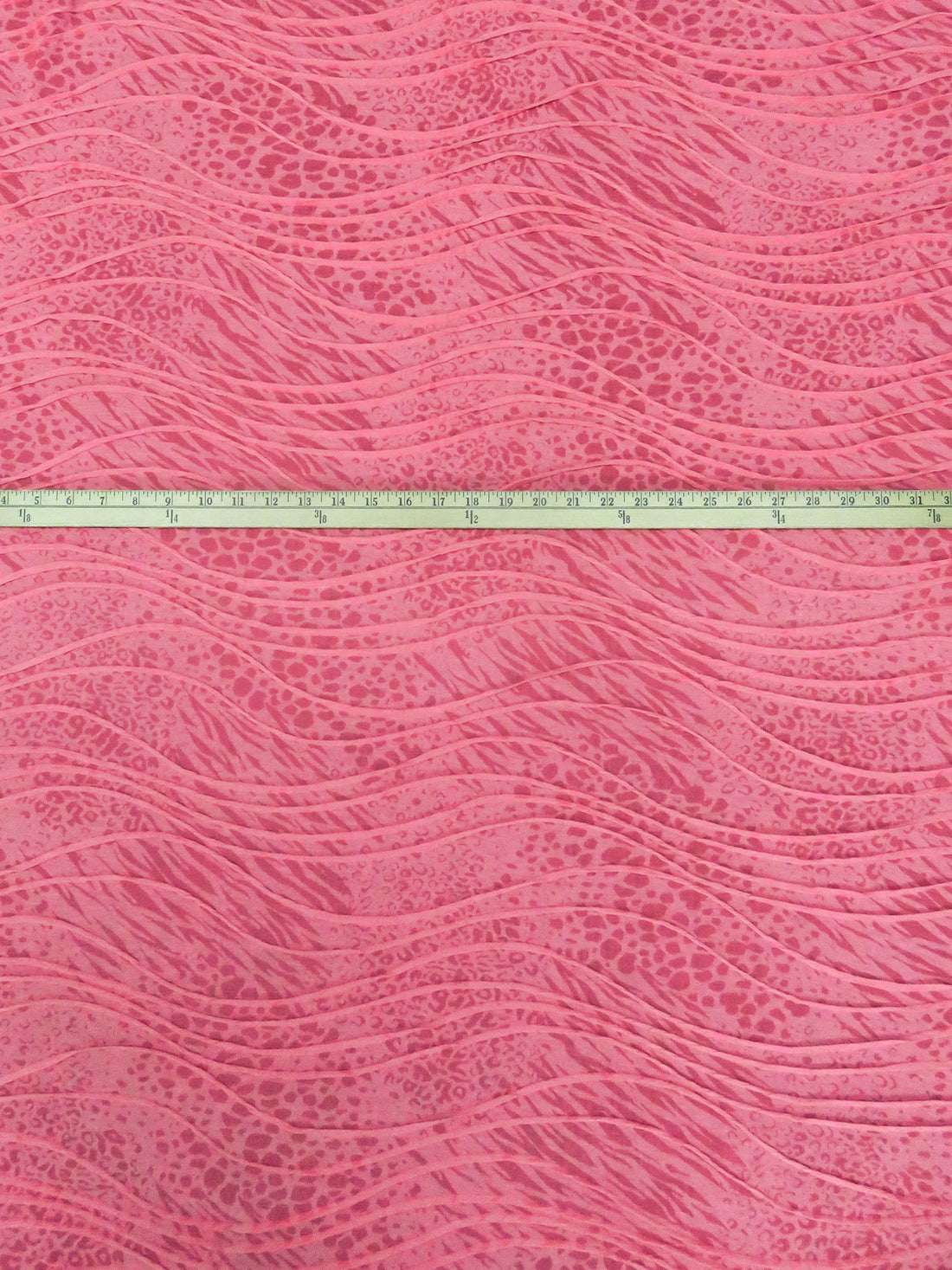 Paradise Pink 100% Polyester Abstract Animal Burnout Puckered Novelty Knit 54W