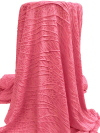 Paradise Pink 100% Polyester Abstract Animal Burnout Puckered Novelty Knit 54W