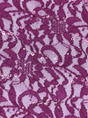 Twilight Lavender/Silver 100% Polyester Floral Corded Lace With Sequins - Famous Dress Designer - 54W