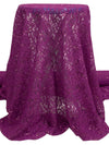 Twilight Lavender/Silver 100% Polyester Floral Corded Lace With Sequins - Famous Dress Designer - 54W