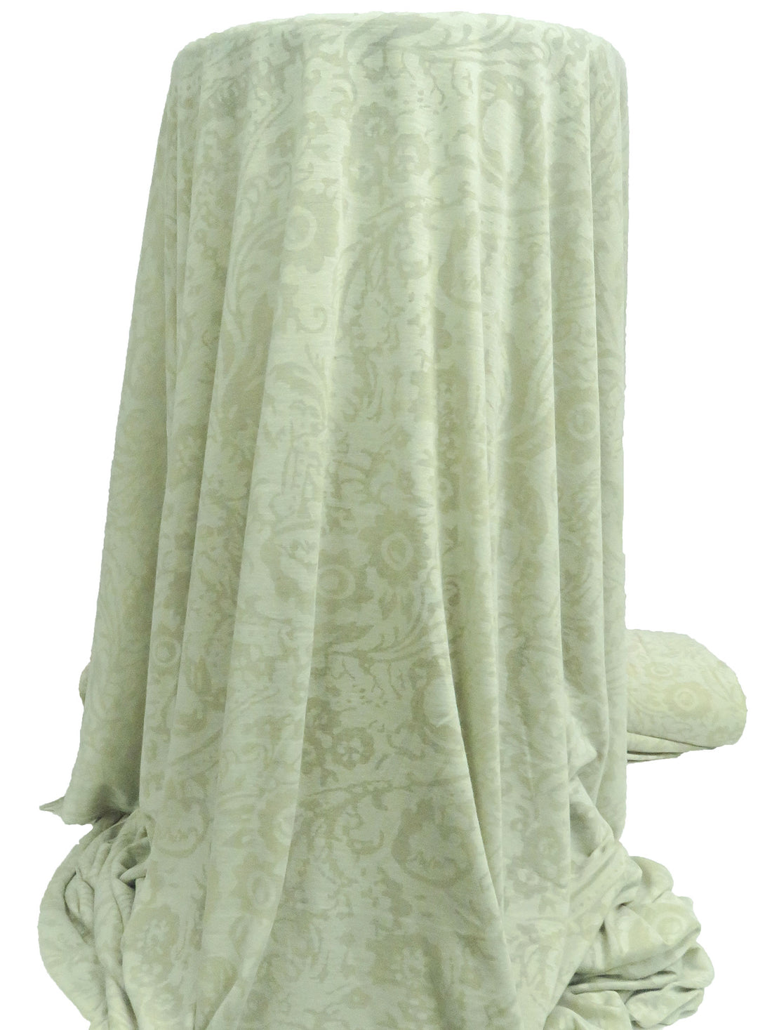 Gin Green 100% Polyester Abstract Foliage Burnout Novelty Knit 58W