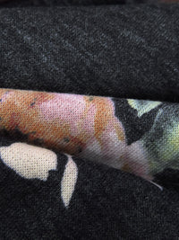 Copper Penny/Dark Charcoal/Moring Blue/Multi Polyester/Rayon/Lycra Floral Print French Terry Knit 58W