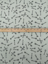 Ash Gray/Dark Gray/White Polyester/Rayon/Lycra Arrow Print French Terry Knit 62W