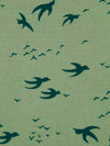 Dusty Asparagus/Deep Jungle Green 100% Rayon Various Bird Silhouette Print Jersey Knit 52W