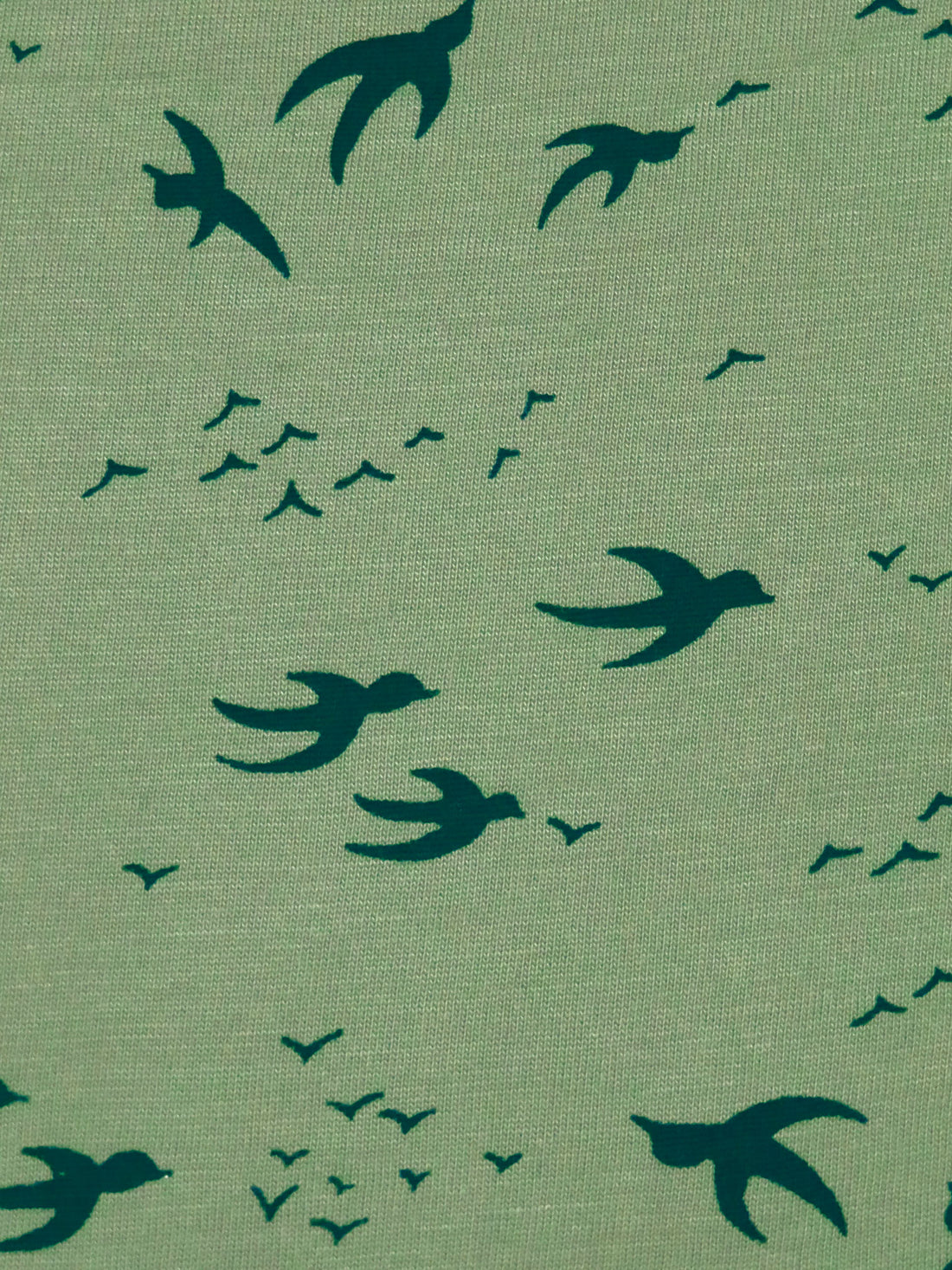 Dusty Asparagus/Deep Jungle Green 100% Rayon Various Bird Silhouette Print Jersey Knit 52W