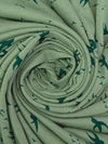 Dusty Asparagus/Deep Jungle Green 100% Rayon Various Bird Silhouette Print Jersey Knit 52W