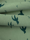 Dusty Asparagus/Deep Jungle Green 100% Rayon Various Bird Silhouette Print Jersey Knit 52W