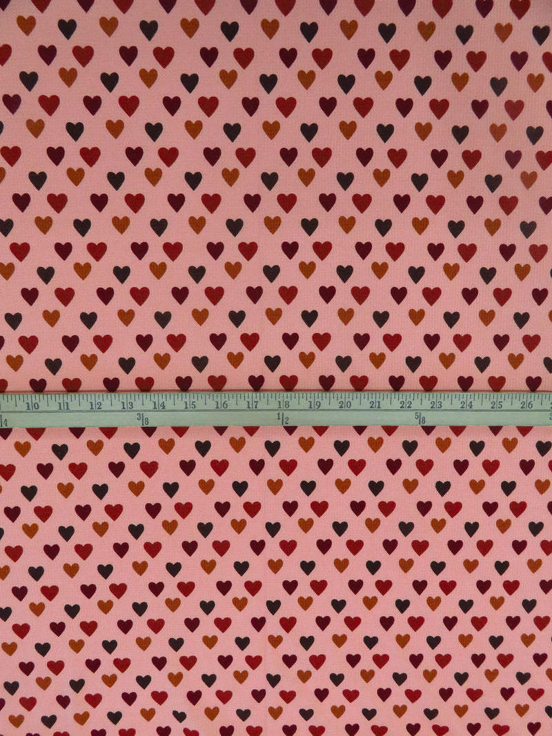 New York Pink/Bulgarian Rose/Dark Bronze/Multi 100% Cotton Hearts Print Thermal Knit 42W