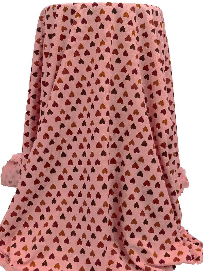 New York Pink/Bulgarian Rose/Dark Bronze/Multi 100% Cotton Hearts Print Thermal Knit 42W