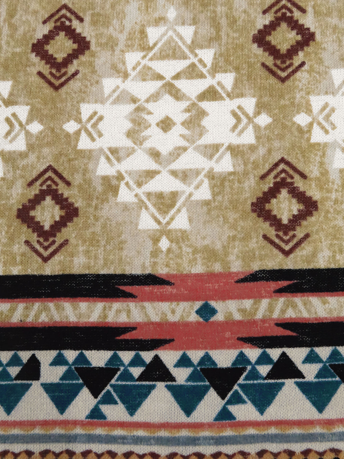 Willow Tea/Off-White/Rose Vale/Multi 100% Polyester Tribal Print Sweater Knit 52W