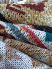 Willow Tea/Off-White/Rose Vale/Multi 100% Polyester Tribal Print Sweater Knit 52W
