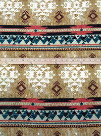Willow Tea/Off-White/Rose Vale/Multi 100% Polyester Tribal Print Sweater Knit 52W