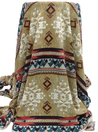 Willow Tea/Off-White/Rose Vale/Multi 100% Polyester Tribal Print Sweater Knit 52W