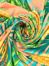 Mellow Apricot/Ocean Green/Marigold/Multi Polyester/Lycra Pineapples Print Double Brushed Knit 58W