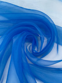 Vivid True Blue 100% Polyester Organza - Famous Dress Designer - 58W