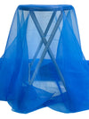 Vivid True Blue 100% Polyester Organza - Famous Dress Designer - 58W