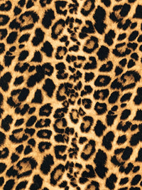 Golden Tan/Black/Wheat Polyester/Lycra Animal Print Double Brushed Knit 58W