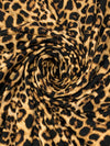 Golden Tan/Black/Wheat Polyester/Lycra Animal Print Double Brushed Knit 58W