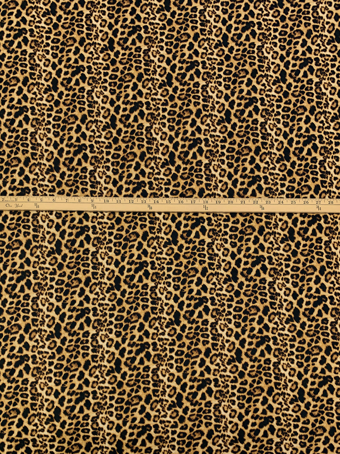 Golden Tan/Black/Wheat Polyester/Lycra Animal Print Double Brushed Knit 58W