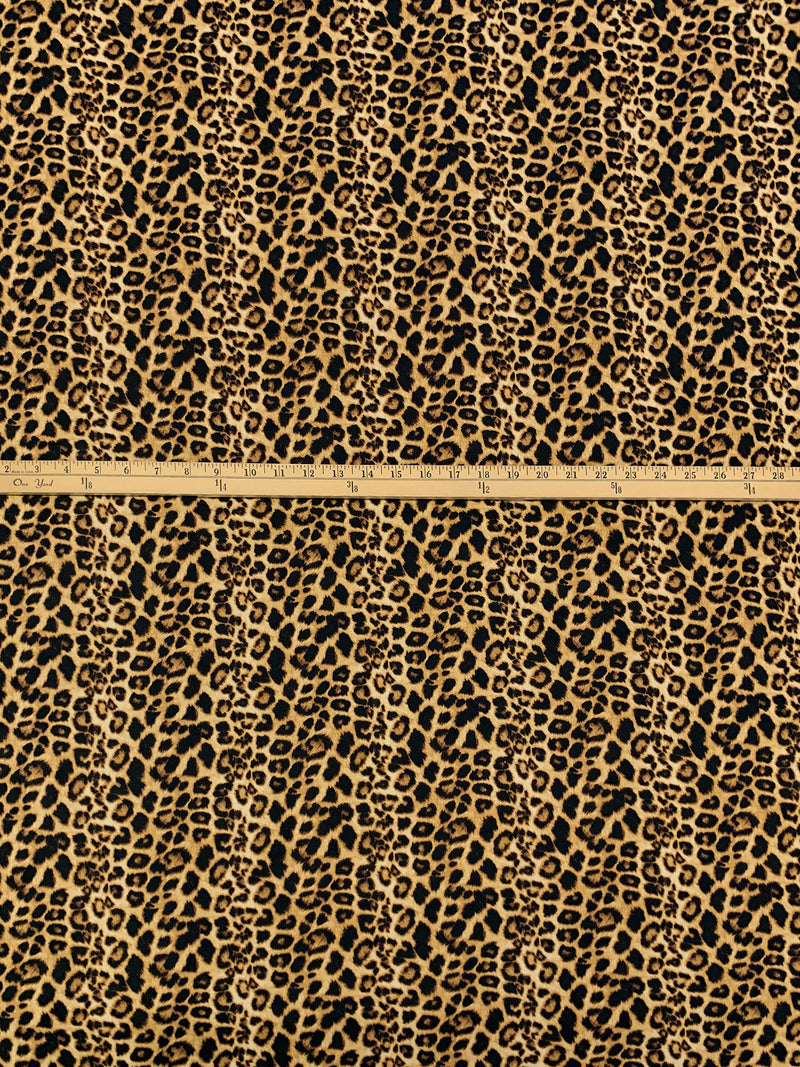 Golden Tan/Black/Wheat Polyester/Lycra Animal Print Double Brushed Knit 58W