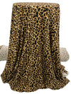 Golden Tan/Black/Wheat Polyester/Lycra Animal Print Double Brushed Knit 58W