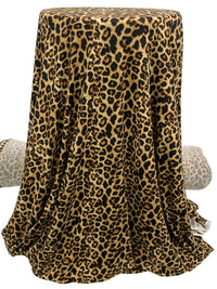 Golden Tan/Black/Wheat Polyester/Lycra Animal Print Double Brushed Knit 58W