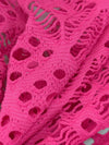 Brilliant Rose Pink Polyester/Lycra Diamond Design Lace Knit 56W