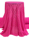 Brilliant Rose Pink Polyester/Lycra Diamond Design Lace Knit 56W