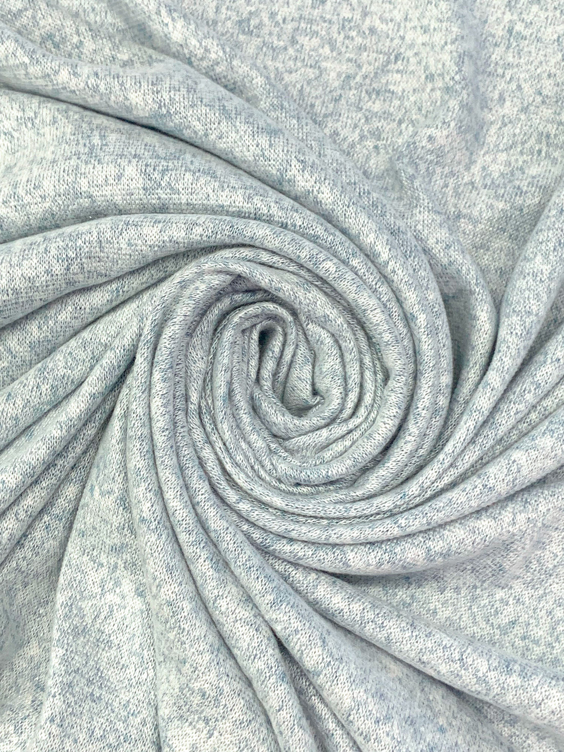 Pale Blue Rayon/Polyester/Lycra Heathered Brushed Sweater Knit 58W