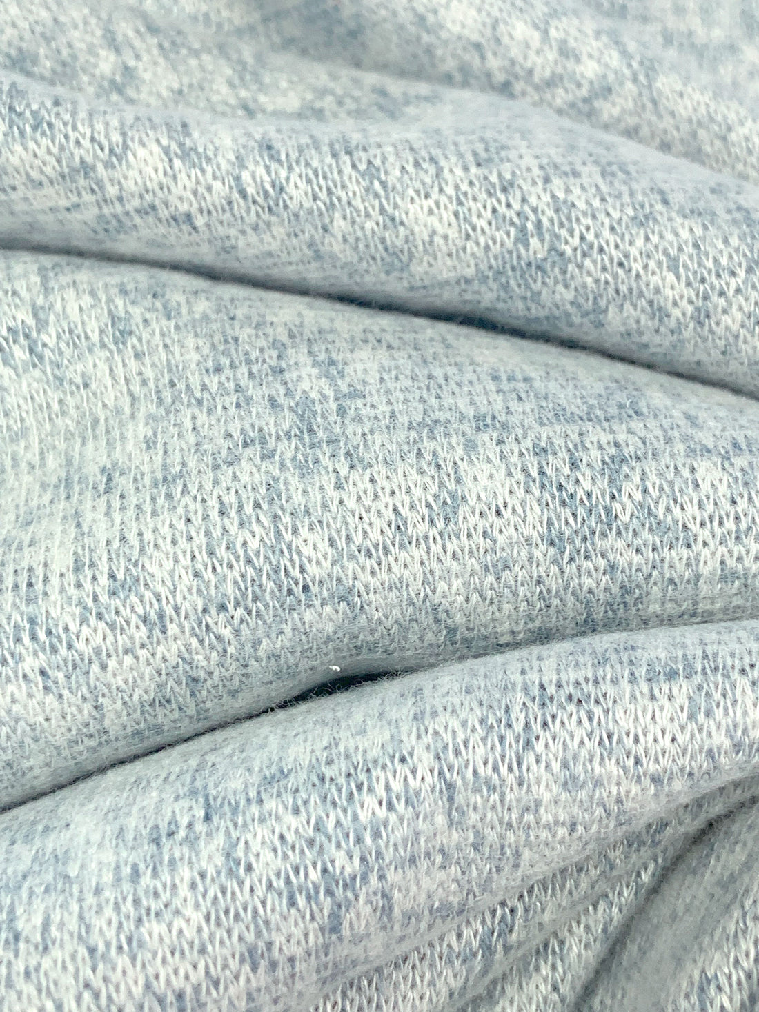 Pale Blue Rayon/Polyester/Lycra Heathered Brushed Sweater Knit 58W