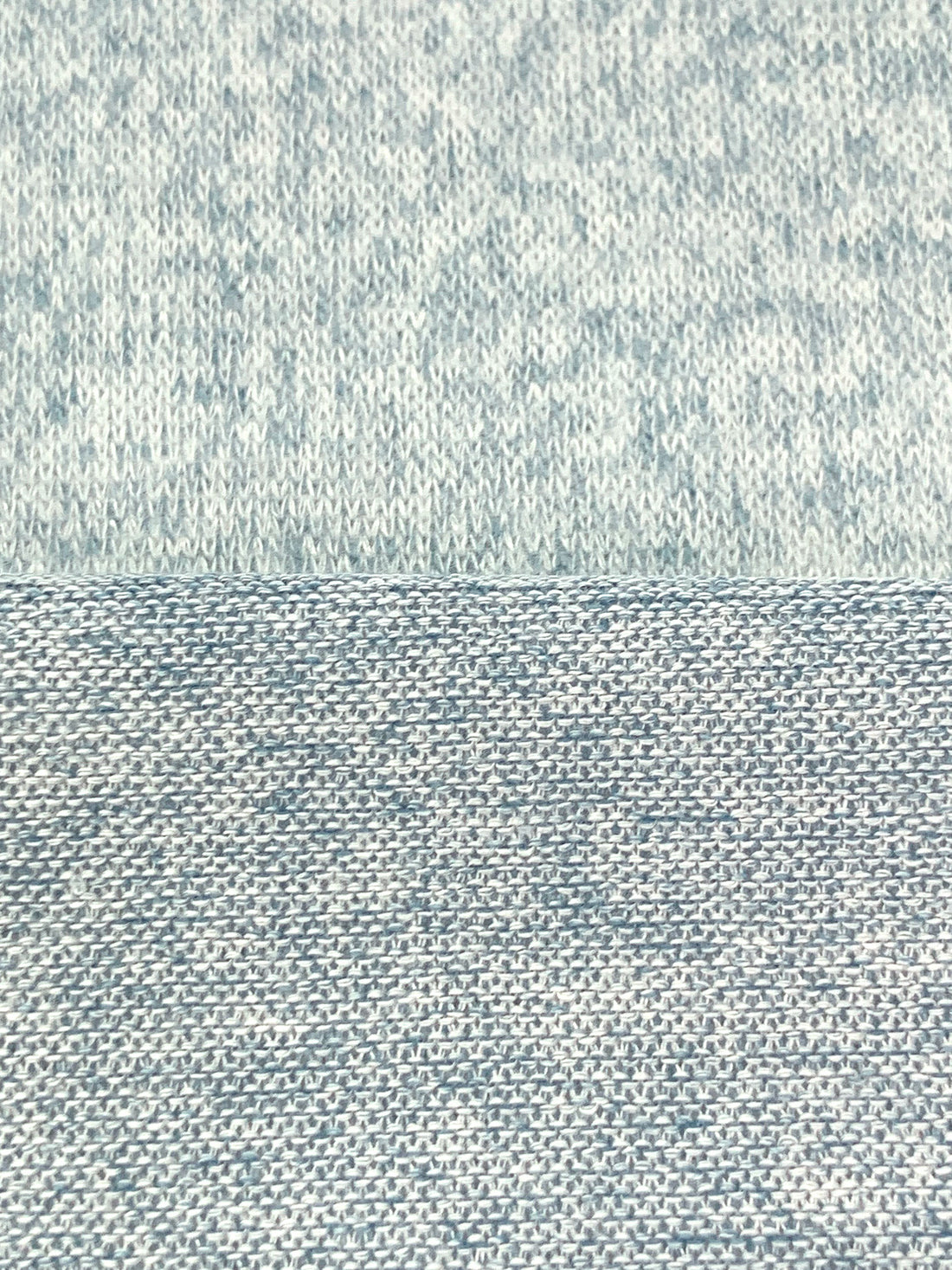 Pale Blue Rayon/Polyester/Lycra Heathered Brushed Sweater Knit 58W