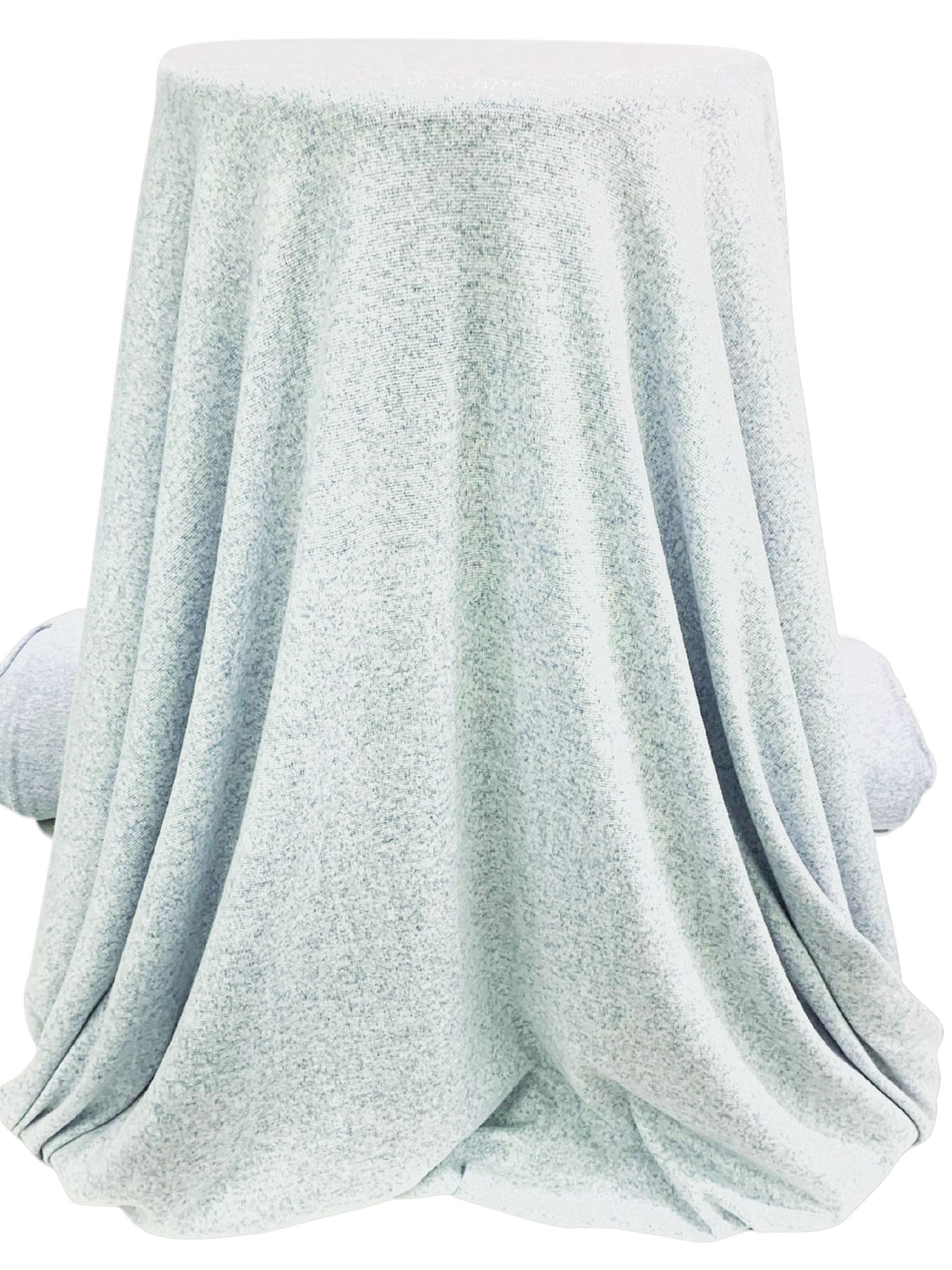 Pale Blue Rayon/Polyester/Lycra Heathered Brushed Sweater Knit 58W