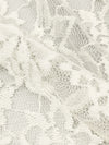 Ivory 100% Polyester Floral Embroidered Netting - Famous Dress Designer - 55W