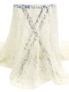 Ivory 100% Polyester Floral Embroidered Netting - Famous Dress Designer - 55W